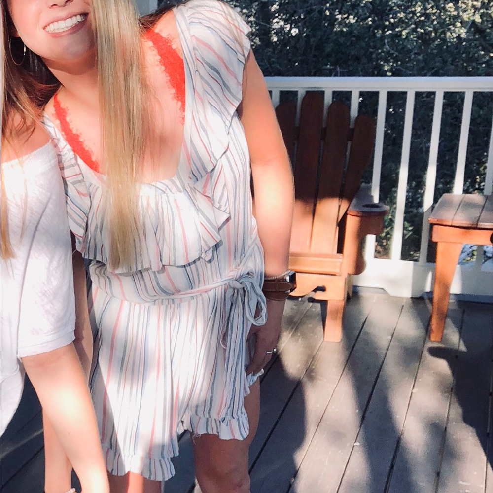 american eagle striped romper